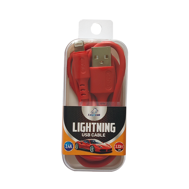 1M 3.33FT RED LIGHTNING USB CABLE / (24PCS/Inner Box)
