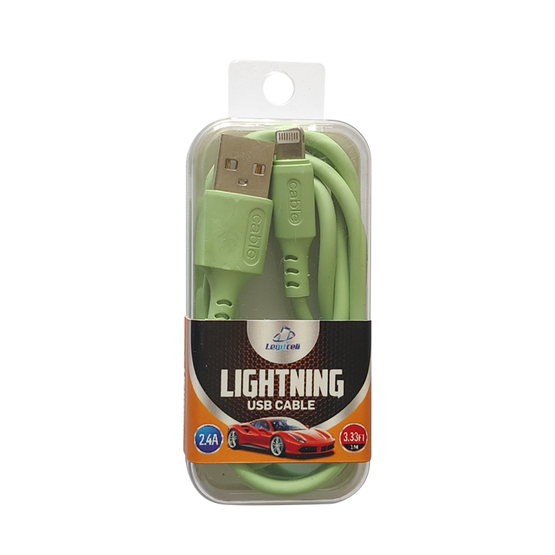 1M 3.33FT GREEN LIGHTNING USB CABLE / (24PCS/Inner Box)