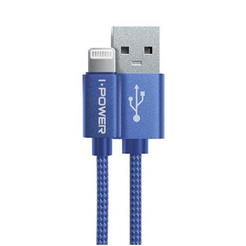 ​10FT 2A BLUE LIGHTNING USB CABLE