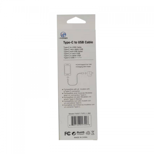 6FT 2.4A Type-C to USB CABLE
