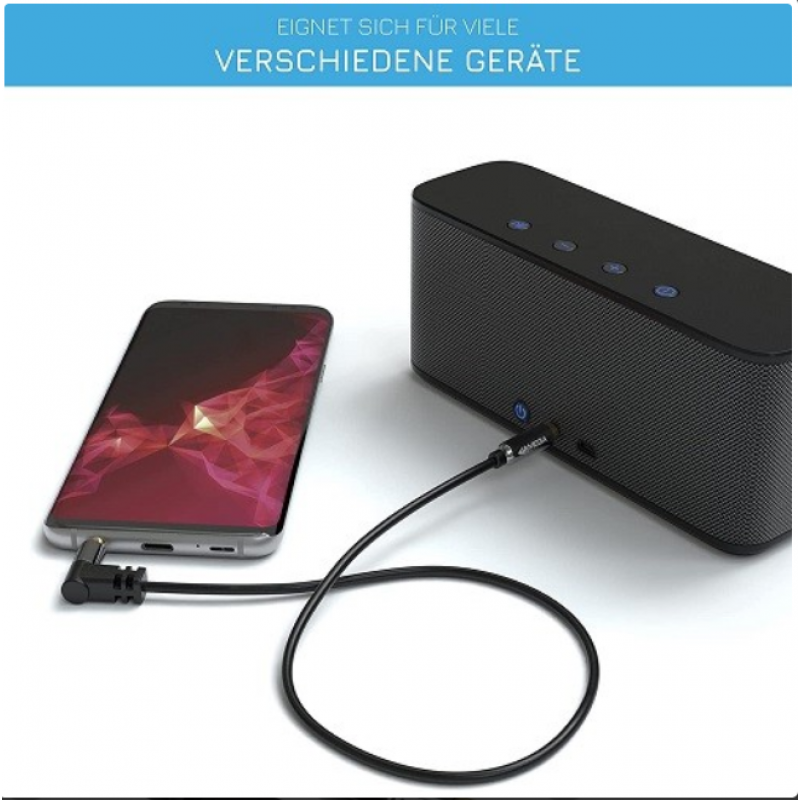 90°Angled 3.5mm AUX Audio Cable 