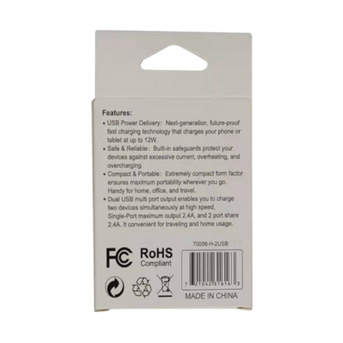 2.4A 2 Ports Home Charger colourful box